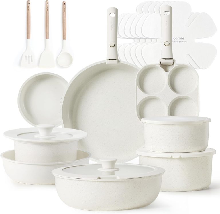 Cook with Ease: CAROTE 23pc Non-Stick Pots and Pans Set Reviewed!