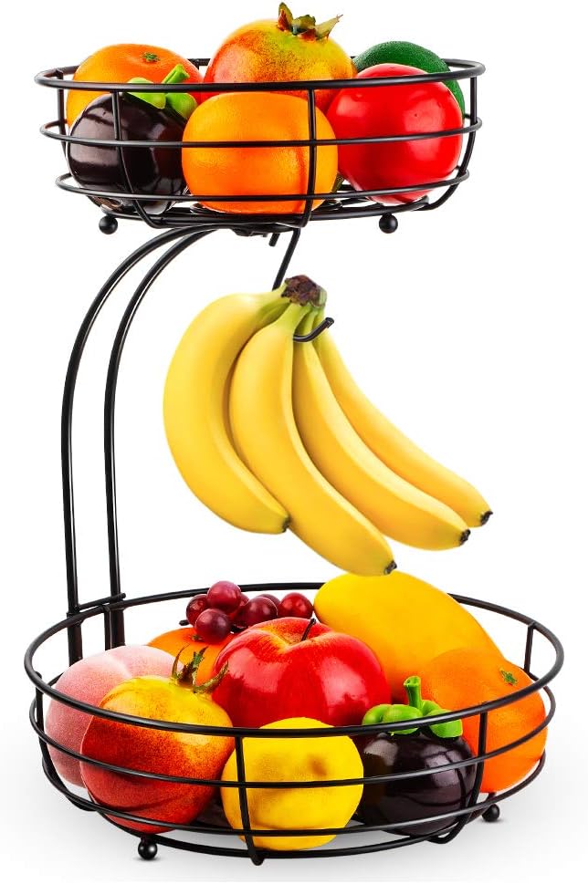 Maximize Your Kitchen Space: Auledio Iron 2-Tier Fruit and Vegetable Basket Review