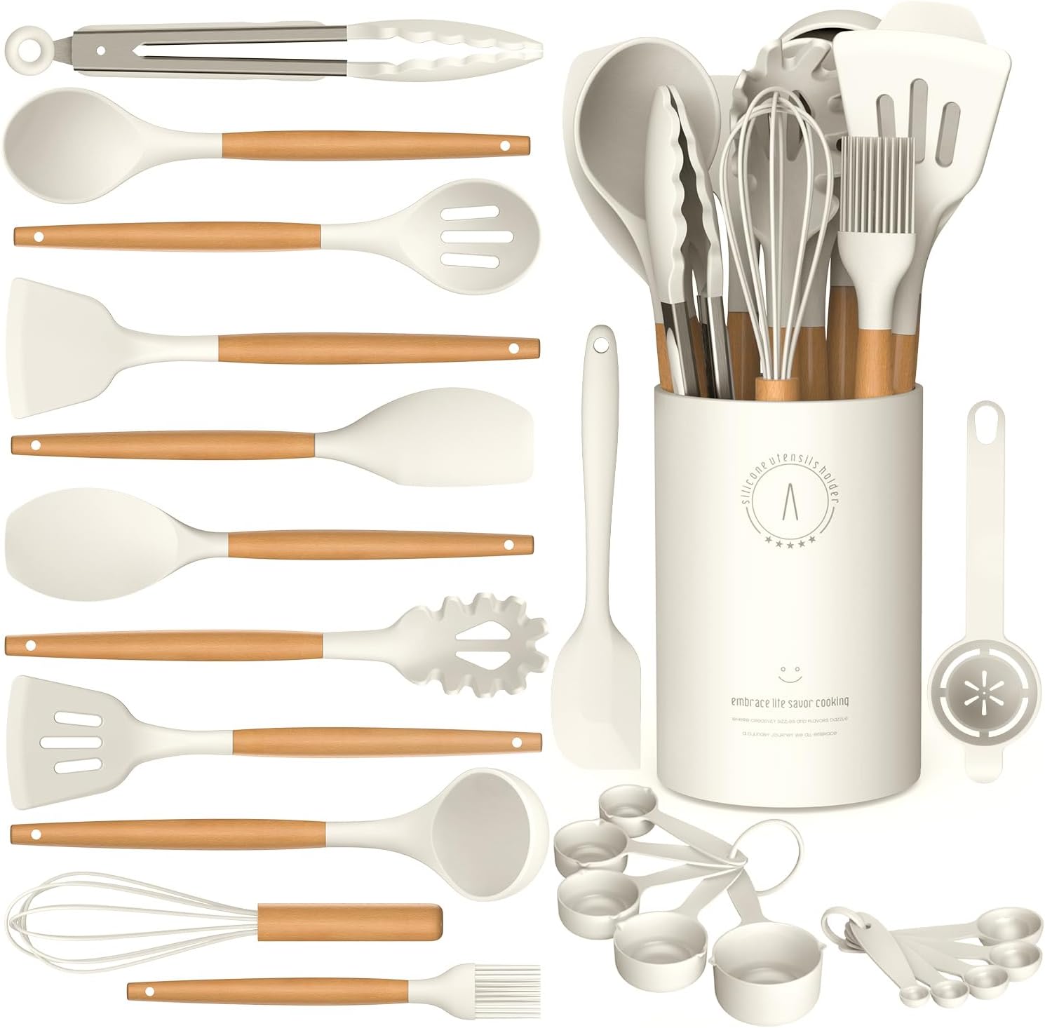 Upgrade Your Cooking Game: Review of the Cream White Silicone Utensils Set